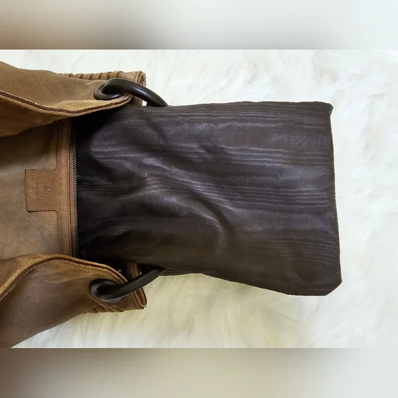 Authentic Gucci Hand Bag Bamboo Brown Suede Leather - Picture 16 of 17